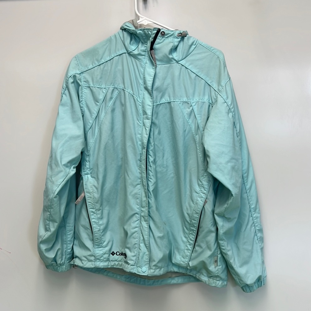 Columbia Light Blue Rain Coat Medium